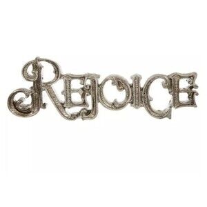 Hobby Lobby Silver Rejoice Resin Tabletop Decor Traditional Christmas